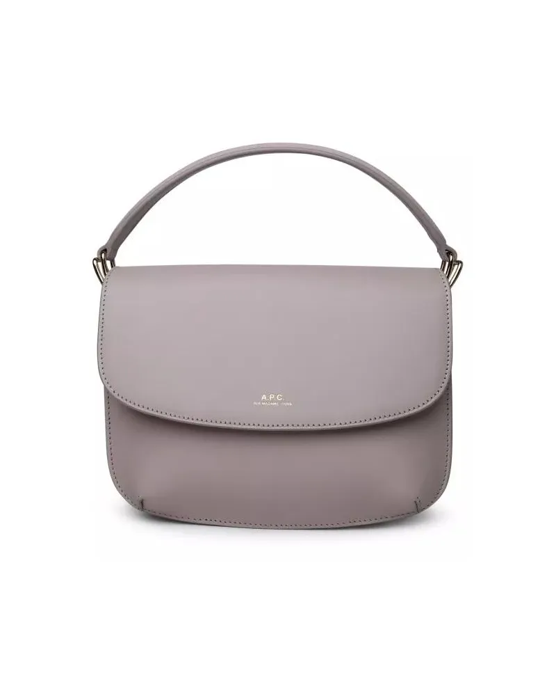 A.P.C. Crossbody Bags Dove Grey Leather Bag Grau