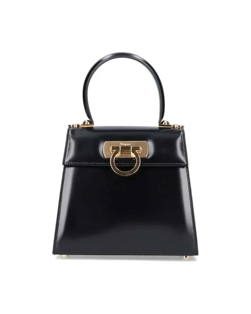 Ferragamo Crossbody Bags Iconic S Handbag – Black schwarz Schwarz
