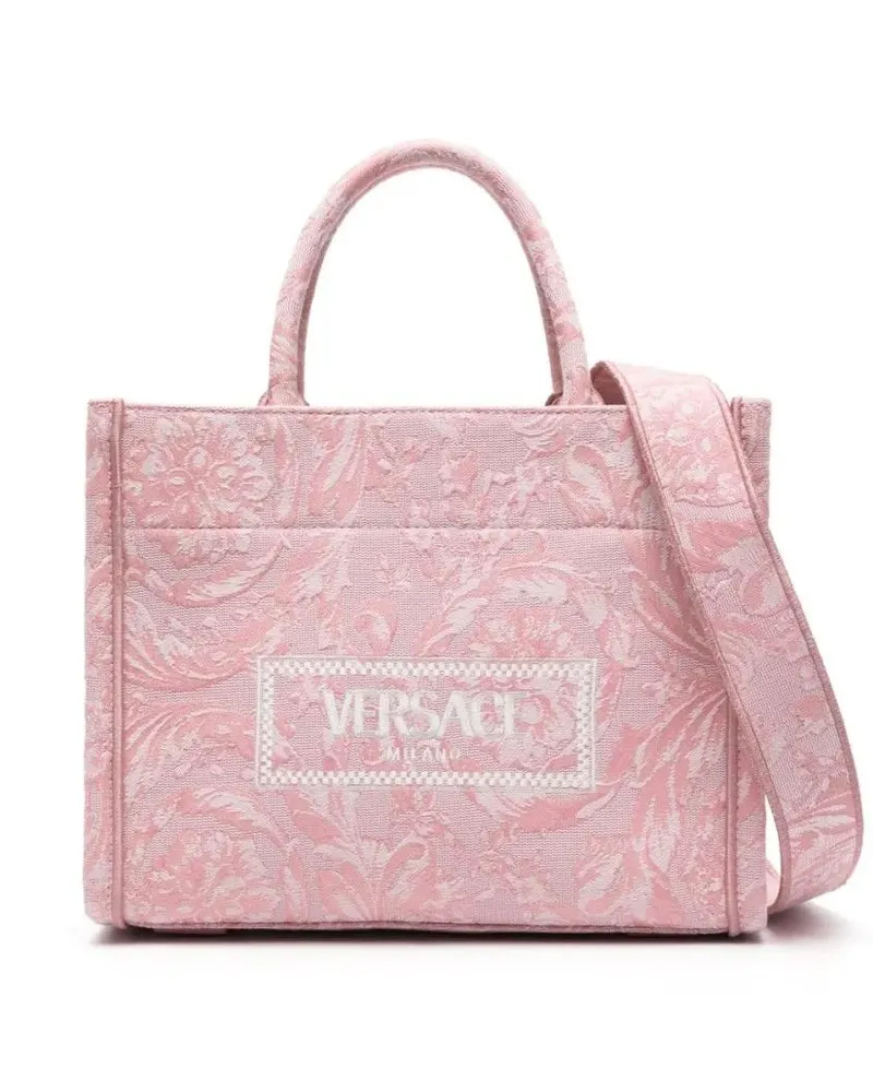 Versace Crossbody Bags Light Pink Barocco Jacquard Canvas Bag pink Rosa