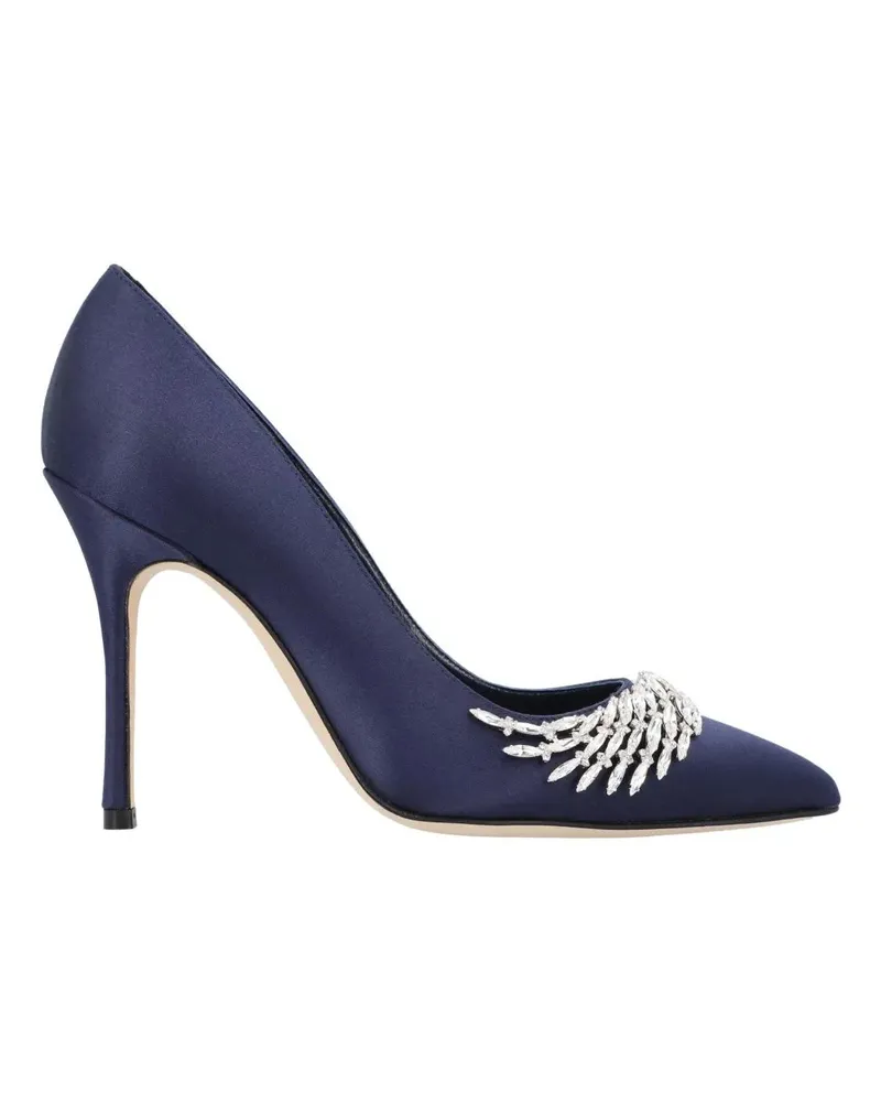 Manolo Blahnik Hohe Schuhe Pluma Fabio Satin 105 Pump Purple lila Lila
