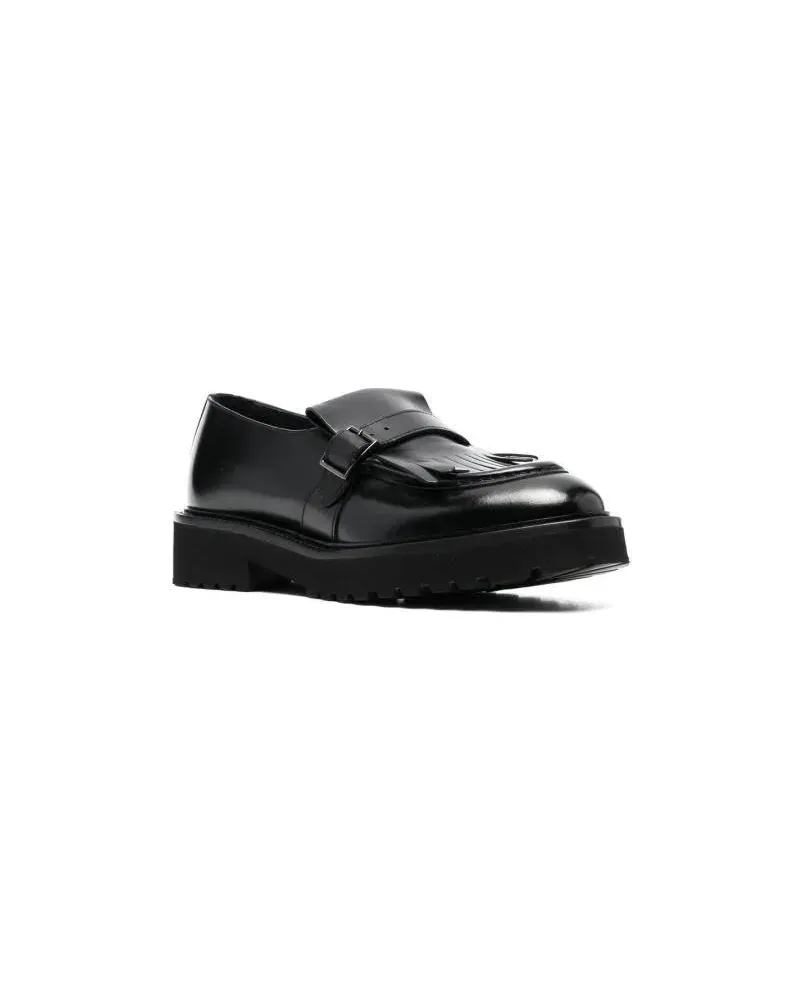 Doucal´s Fringed Leather Loafers schwarz Schwarz