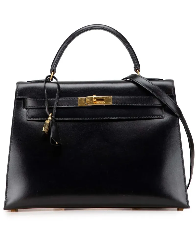 Hermès Hobo Bags Box Calf Kelly Sellier 32 schwarz Schwarz