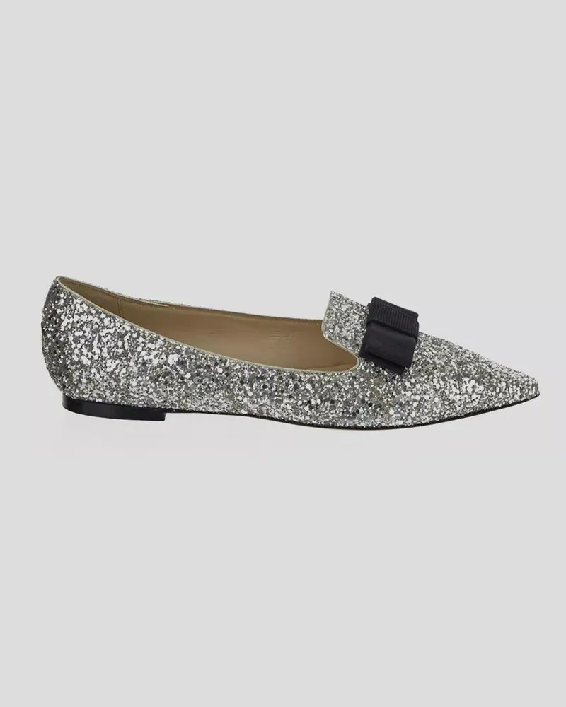 Jimmy Choo Slipper & Pantoletten  Gala Ballerina Flats silberfarben Silber