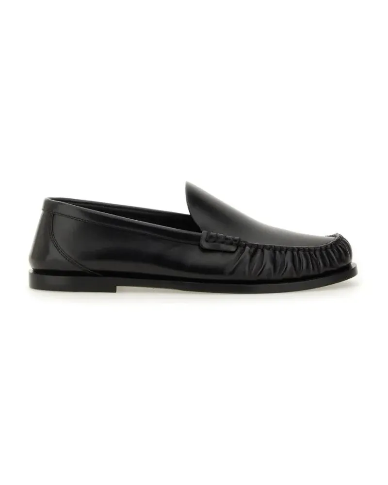 Saint Laurent Moccasin With Gathered Detail And Low-Profile Sole schwarz Schwarz