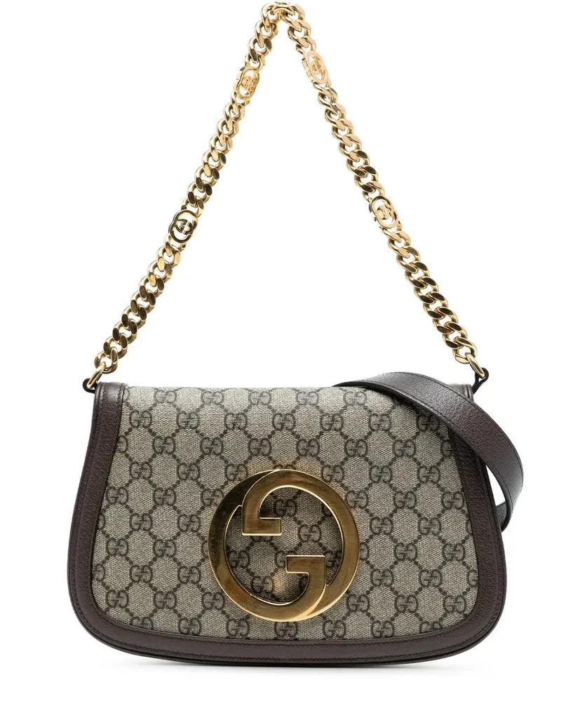 Gucci Hobo Bags Small GG Supreme Blondie Chain Satchel braun Braun