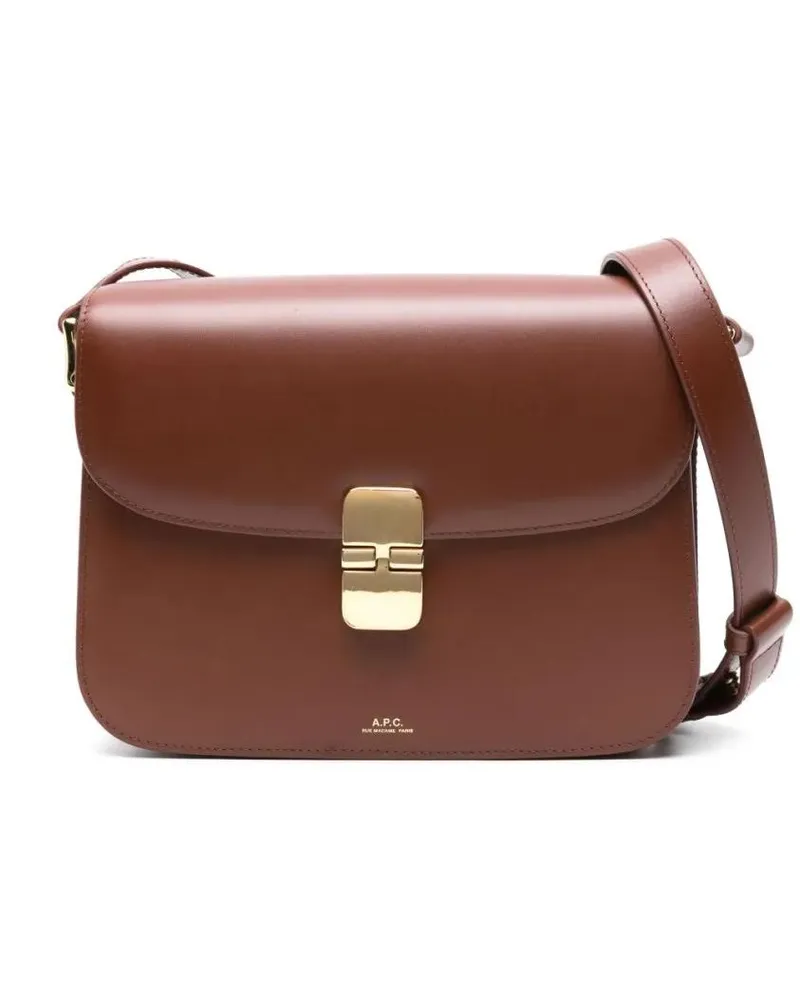 A.P.C. Hobo Bags Leather Cross Body Bag braun Braun