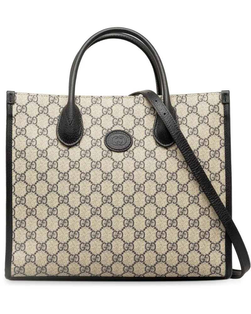 Gucci Crossbody Bags 2016-2024 Small GG Supreme Interlocking G Tote braun Braun