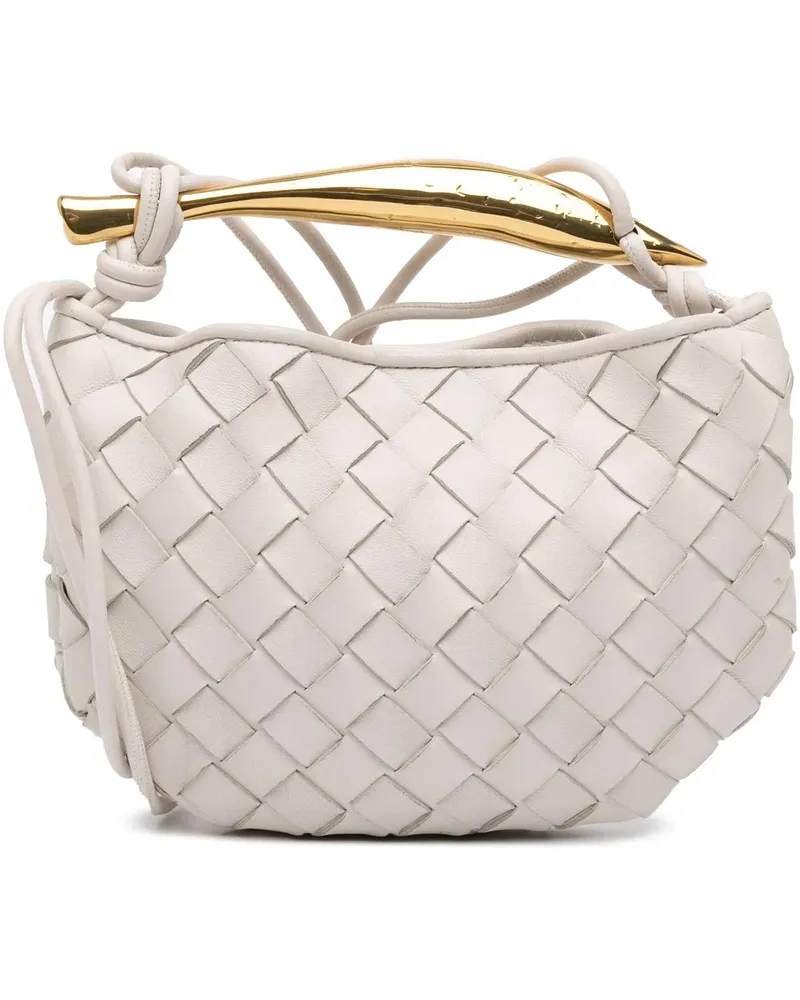 Bottega Veneta Hobo Bags Baby Lambskin Intrecciato Sardine weiß Weiß
