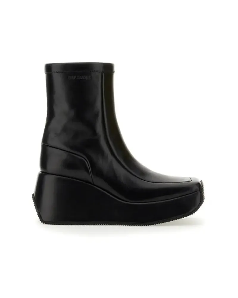 Raf Simons Stiefel Ankle Boot With Square Toe schwarz Schwarz