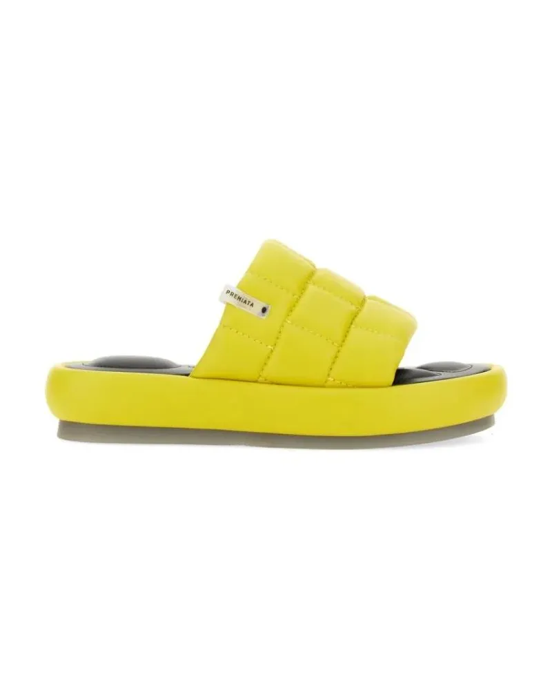 Premiata Sandalen White Slide Sandal With Lamb Leather Upper