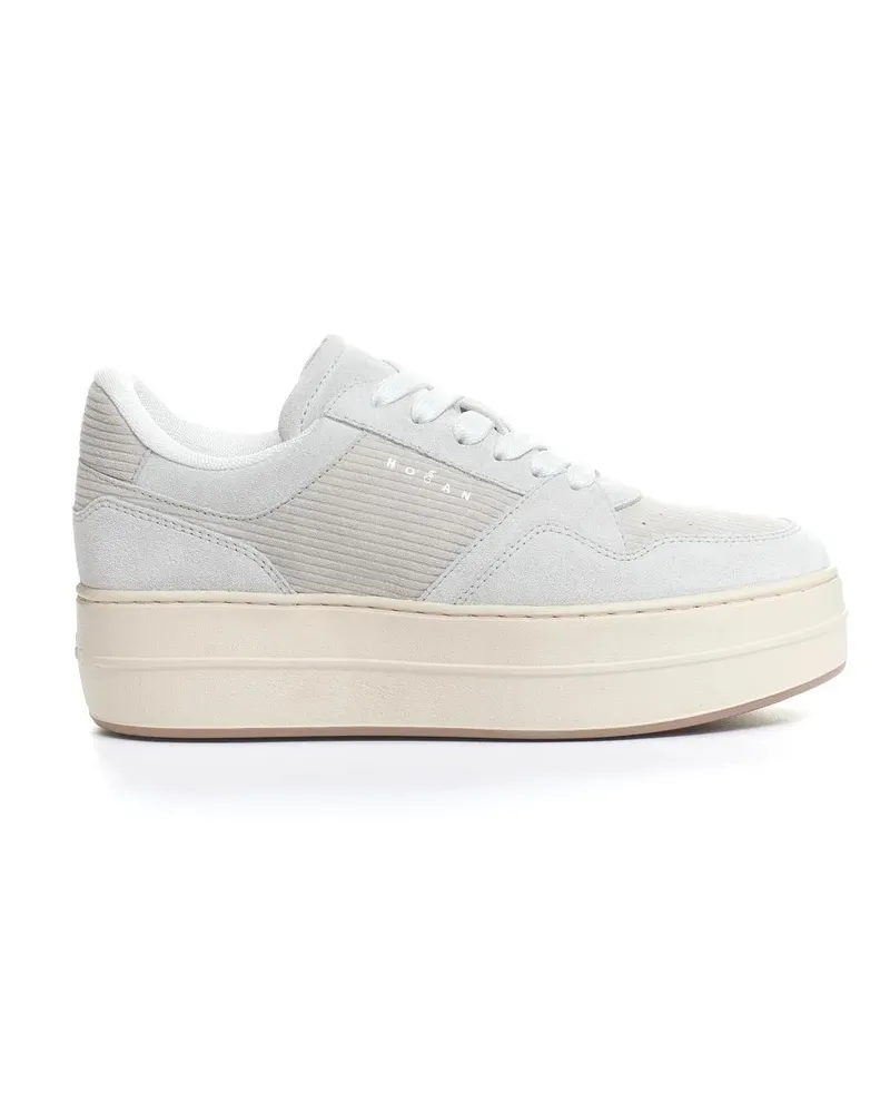 Hogan Low-Top Sneaker Skysraper Suede Grey Print Velvet weiß Weiß