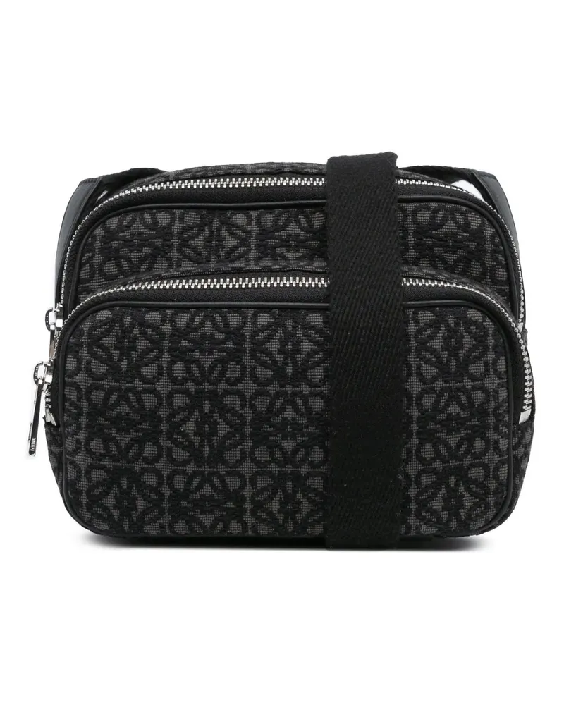 Loewe Hobo Bags 2021 Mini Anagram Canvas Logo Camera Bag schwarz Schwarz