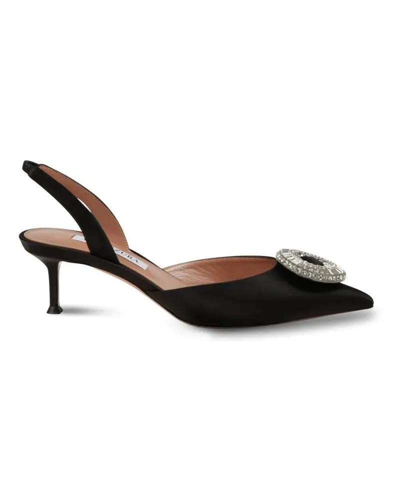 Aquazzura Hohe Schuhe Crystal Hoop Sling 50 Pumps schwarz Schwarz