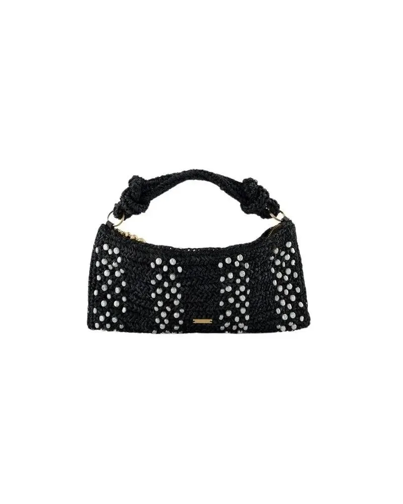 Cult Gaia Hobo Bags Hera Nano Shoulder Bag - Raffia - Black schwarz Schwarz