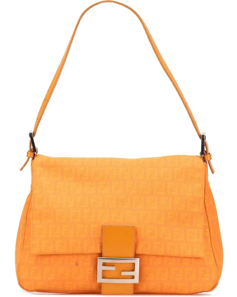 Fendi Hobo Bags Zucchino Canvas Mamma Forever orange Orange