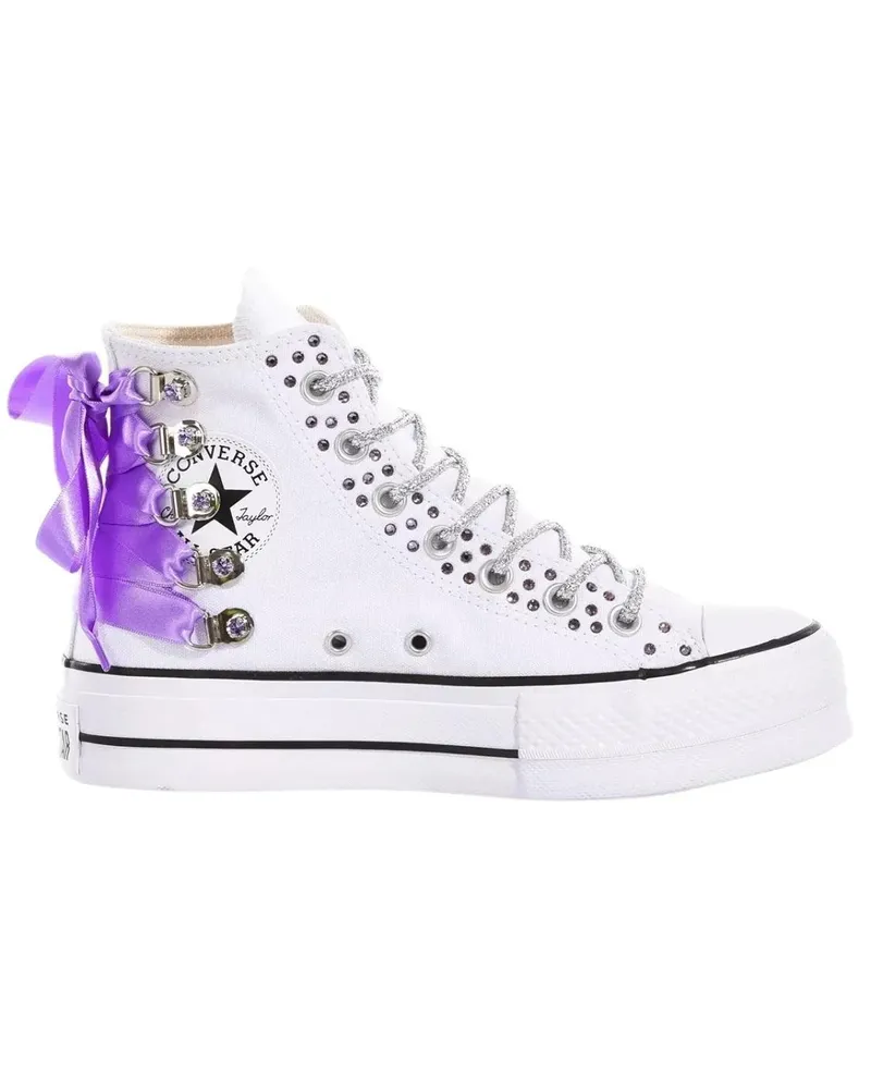 Converse Low-Top Sneaker Platform White, Violet weiß Weiß