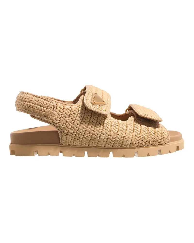 Prada Sandalen Logo Patch Sandal beige Beige