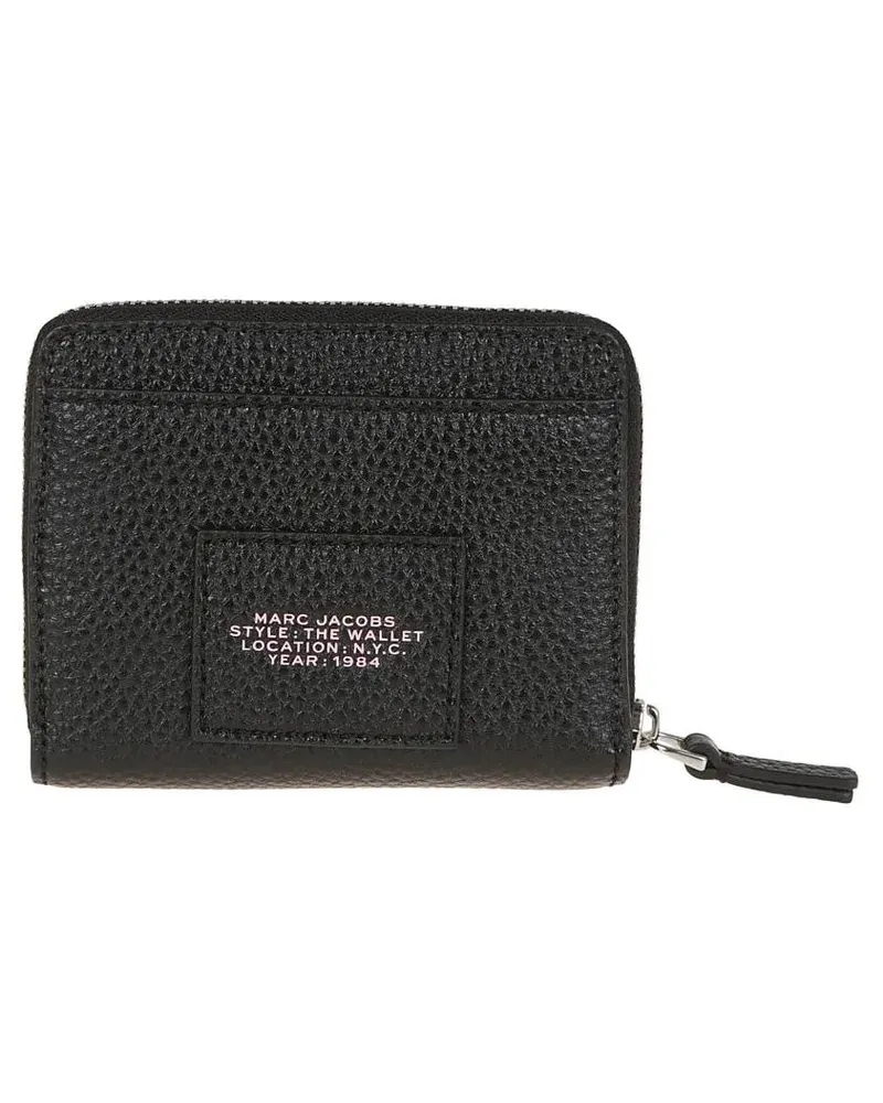 Marc Jacobs Portemonnaie Textured Leather Wallet With Zip-Around Closure schwarz Schwarz