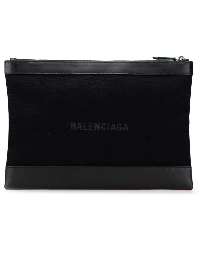 Balenciaga Clutches Canvas Navy Clip M Clutch schwarz Schwarz