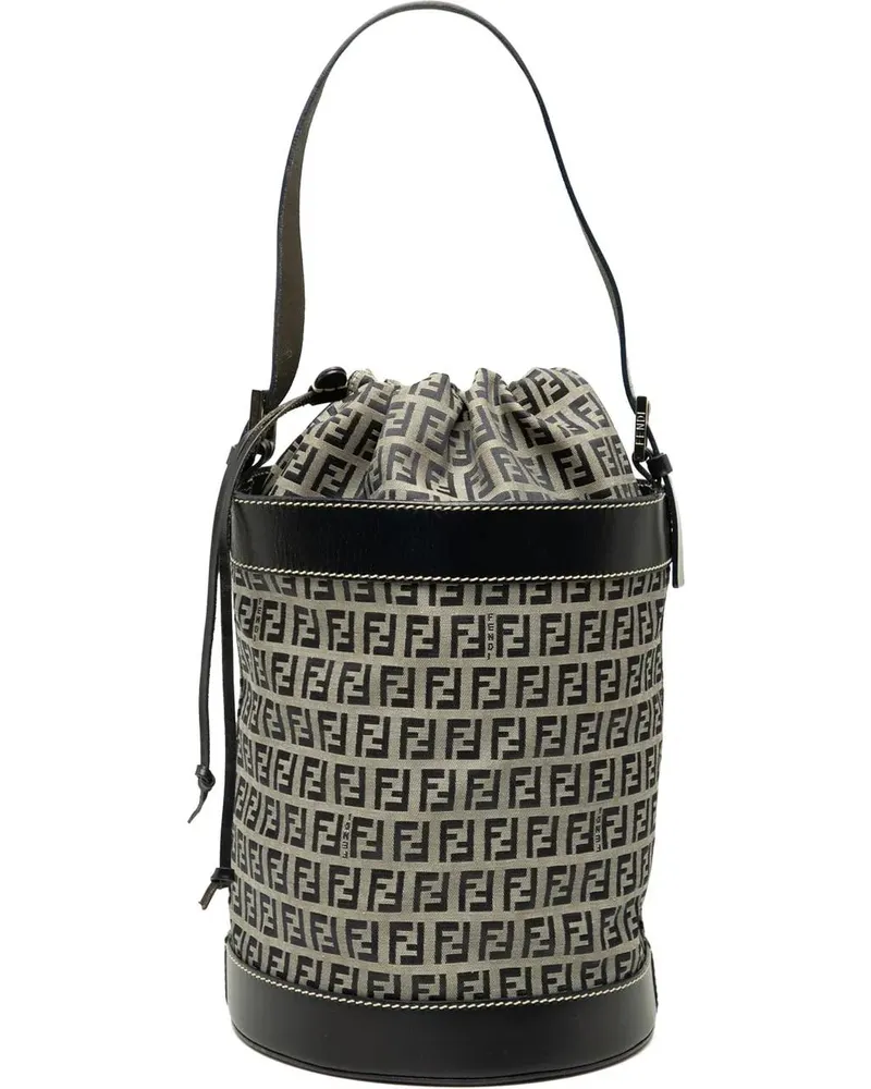 Fendi Hobo Bags Zucchino Canvas Bucket Bag grau Grau
