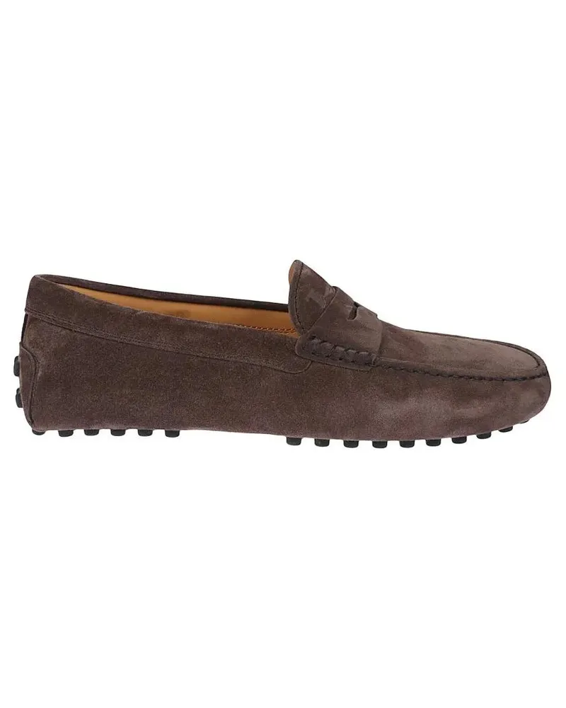TOD'S Loafer Brown Leather Loafers With Minimalist Design braun Braun