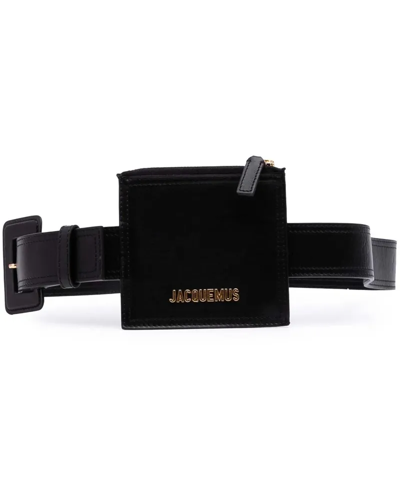 Jacquemus Bauchtaschen 2020-2023 Leather La Ceinture Carree Belt Bag schwarz Schwarz