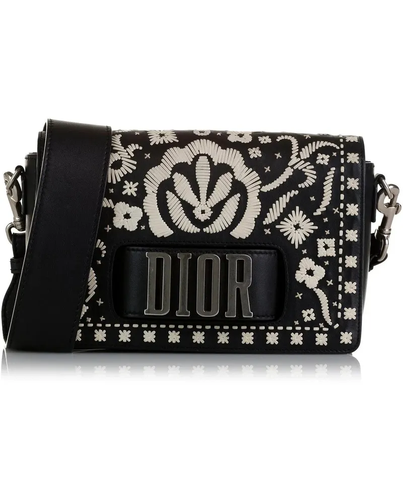 Dior Hobo Bags Medium Embroidered Dio(r)evolution Flap schwarz Schwarz