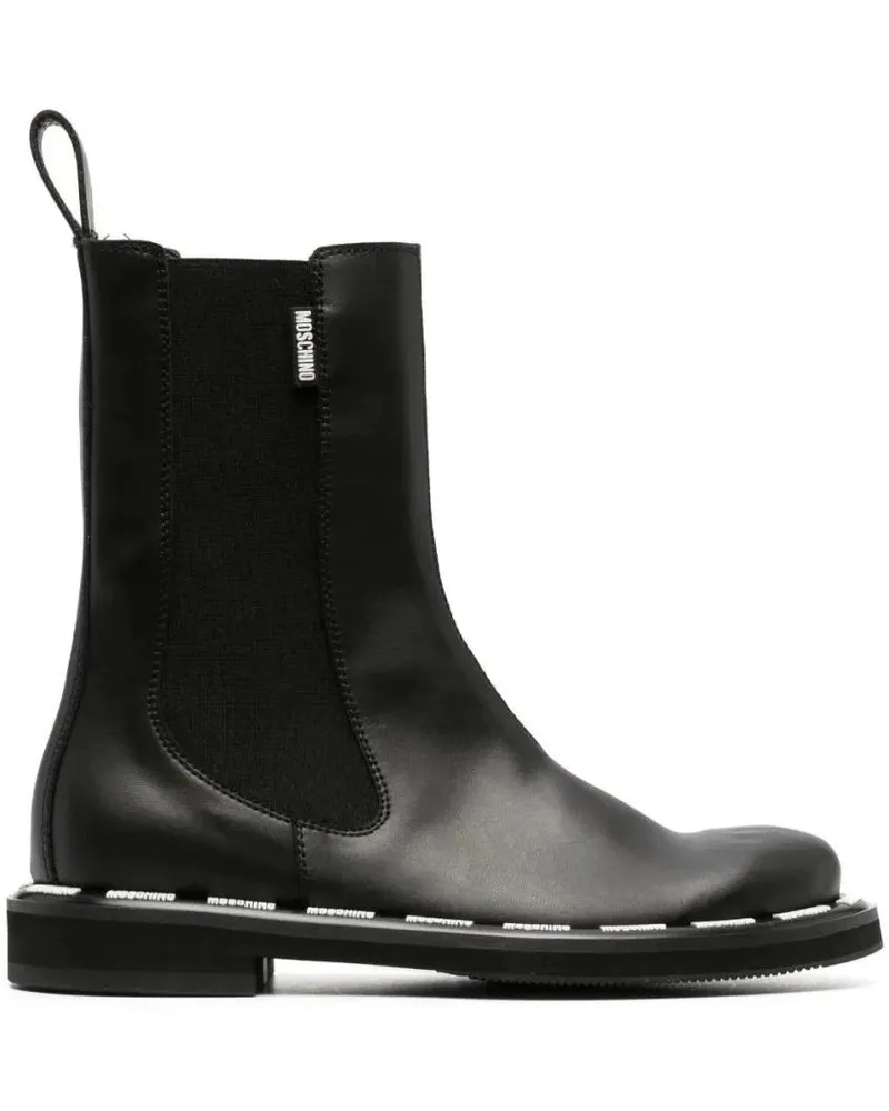Moschino Stiefel Rounded Toe Ankle Boots schwarz Schwarz