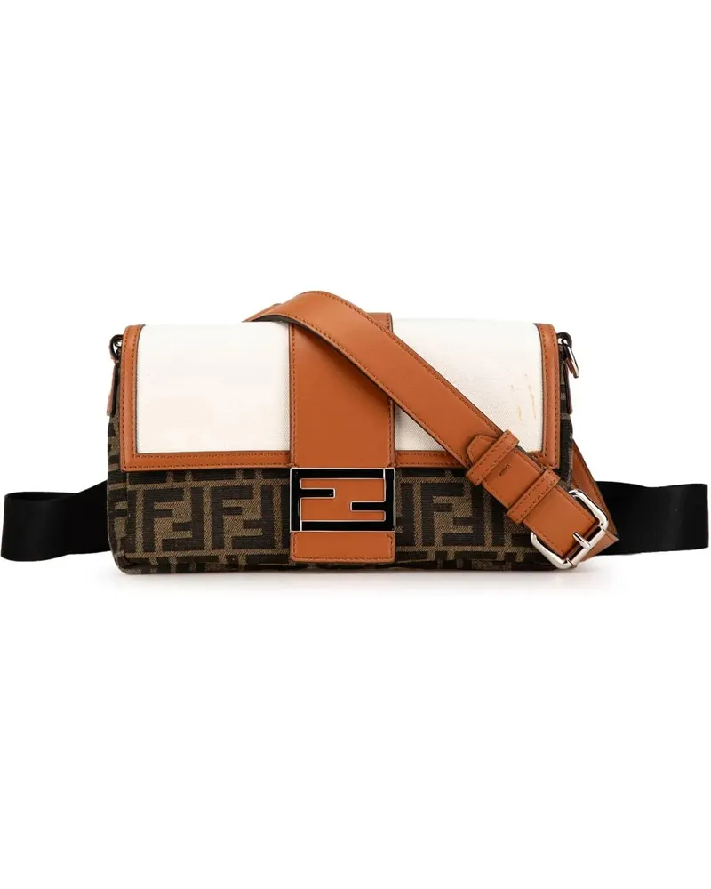 Fendi Hobo Bags 2010-2024 Zucca Canvas and Leather Convertible Bag braun Braun
