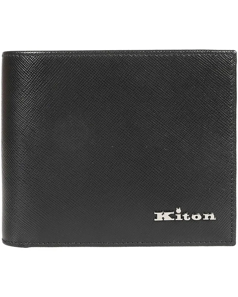 Kiton Kleinleder A015 Wallet Black schwarz Schwarz