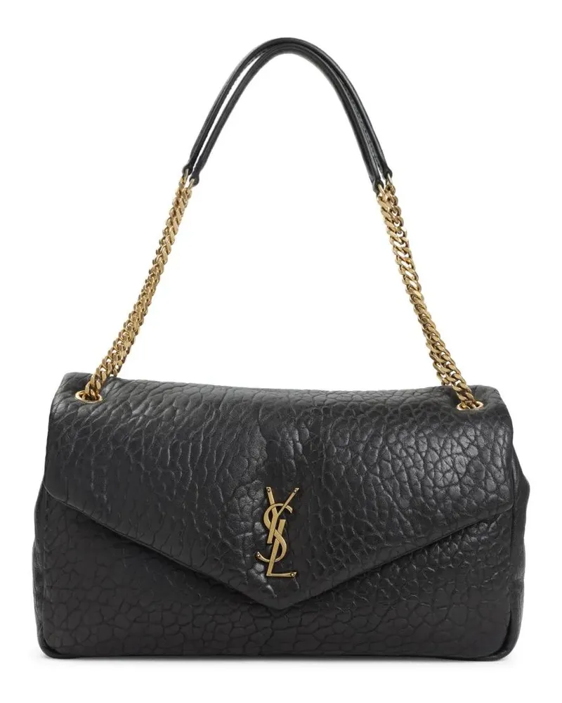Saint Laurent Hobo Bags Leather Shoulder Bag With Zip Pocket schwarz Schwarz