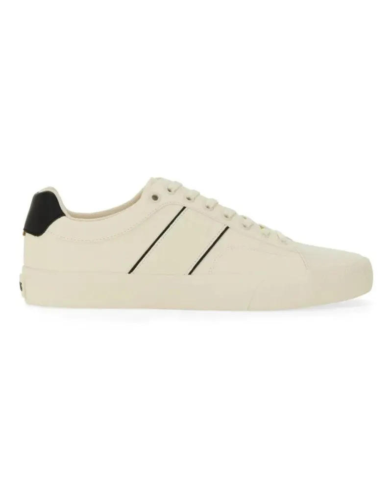 HUGO BOSS Low-Top Sneaker Low-Top Leather Sneakers With Contrasting Stripes weiß Weiß