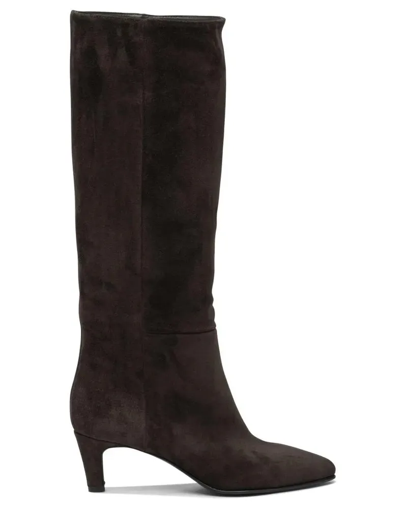 Strategia / JFK Stiefel Knee-High Brown Suede Boots With Pointed Toe schwarz Schwarz