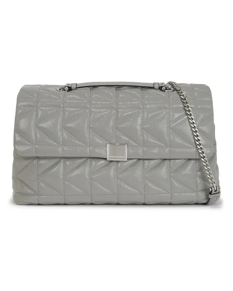 Karl Lagerfeld Shopper K/KUILT GLÄNZENDE GROSSE SCHULTERTASCHE grau Grau