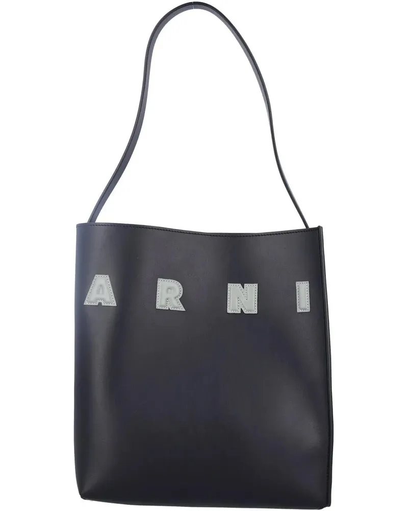 Marni Crossbody Bags Museo Hobo Logo Small Nero schwarz Schwarz