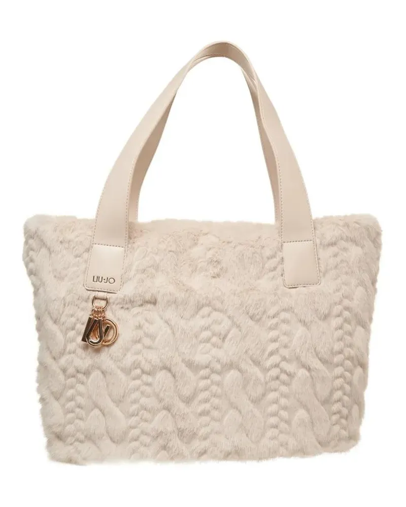 Liu Jo Shopper & Totes Braided Texture Handbag In Soft Synthetic Fur beige Beige