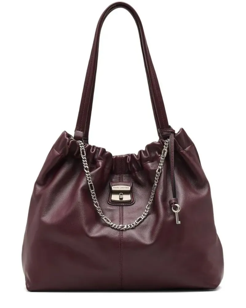 Marc Jacobs Shopper & Totes Slouchy Burgundy Lamb Leather Handbag schwarz Schwarz