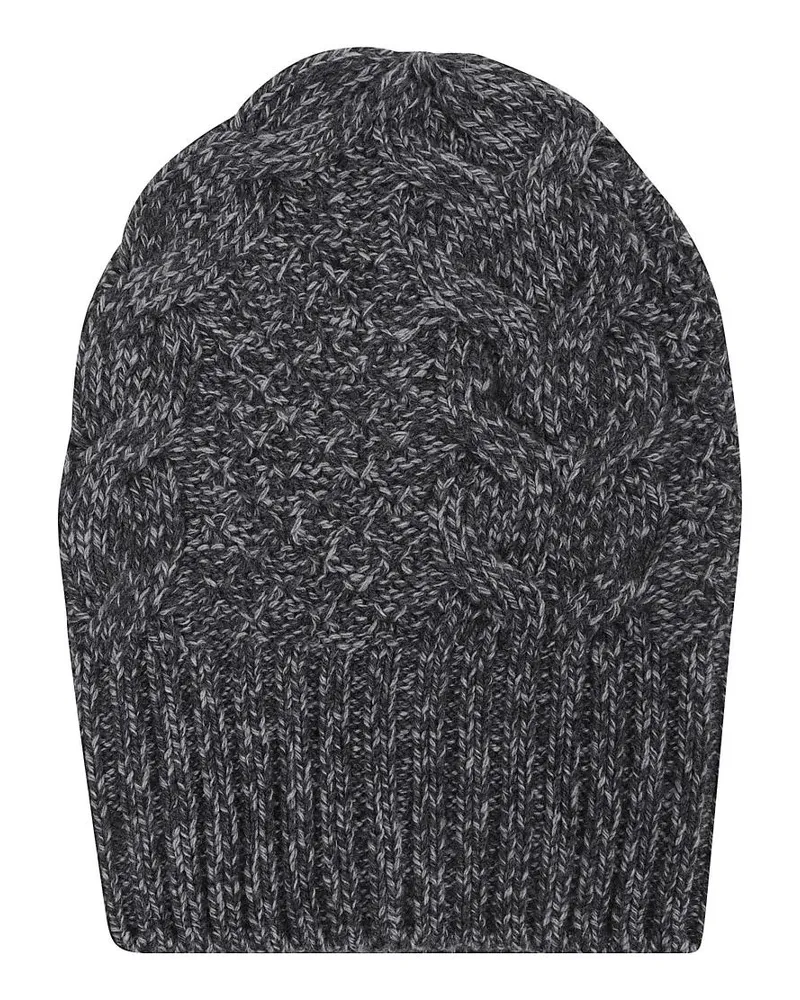 Ermanno Scervino Caps & Mützen Cable Knit Hat With Ribbed Brim grau Grau