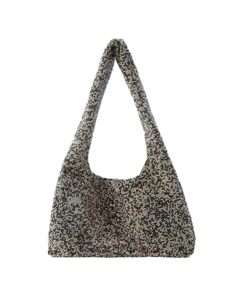KARA Hobo Bags Crystal Mesh Armpit Bag - Polyester - Black Pixel schwarz Schwarz
