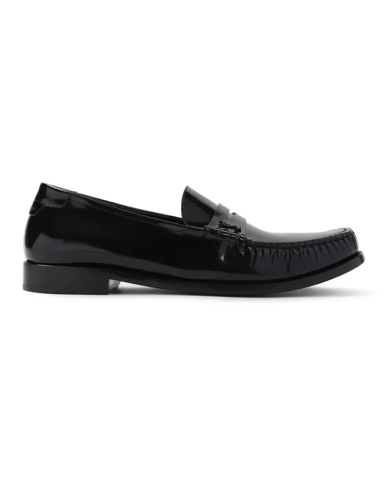 Saint Laurent Loafer Black Calf Leather Loafers schwarz Schwarz