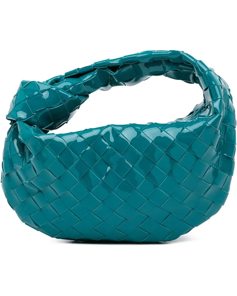 Bottega Veneta Hobo Bags Mini Patent Intrecciato Jodie blau Blau