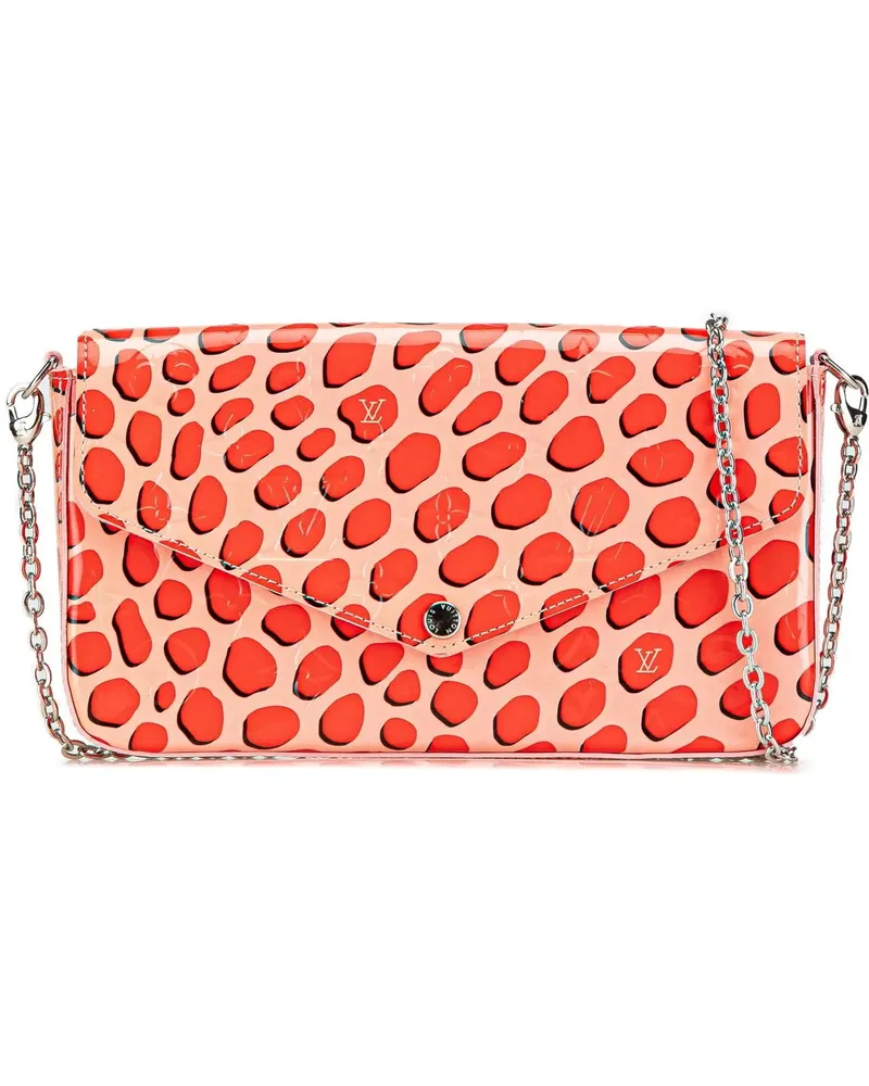 Louis Vuitton Hobo Bags 2016 Monogram Vernis Jungle Dots Pochette Felicie rosa Gold