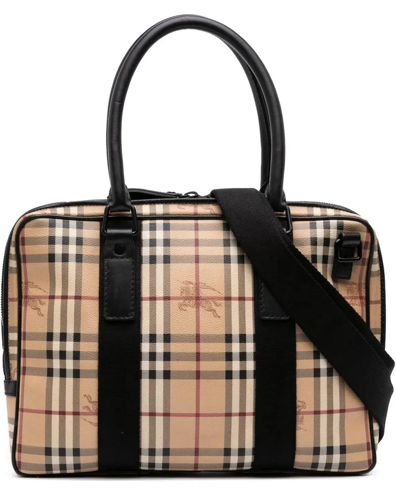 Burberry Crossbody Bags Haymarket Check Coated Canvas Business Bag braun Braun
