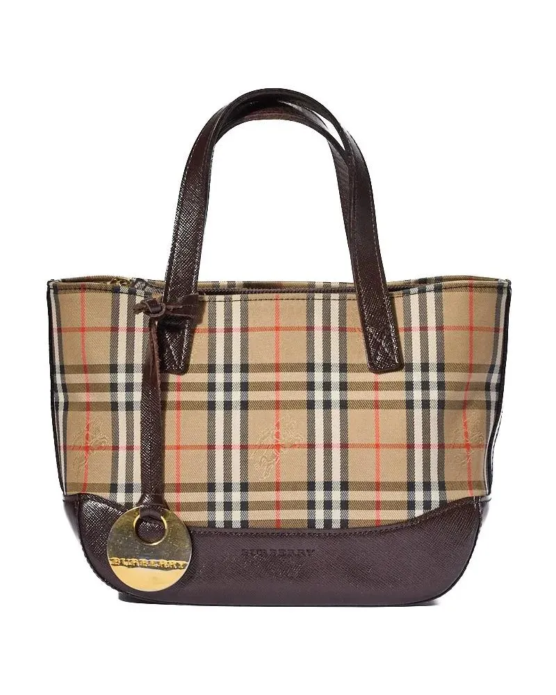 Burberry Shopper & Totes Tote Small Check Saffiano Brown braun Braun