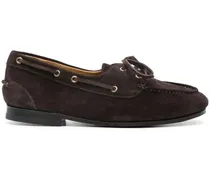 Loafer Cedar Brown Leather Moccasins With Panelled Design schwarz