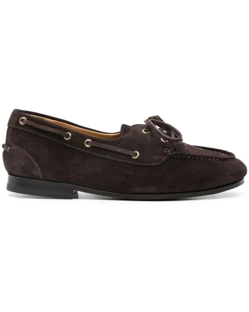 Bally Loafer Cedar Brown Leather Moccasins With Panelled Design schwarz Schwarz
