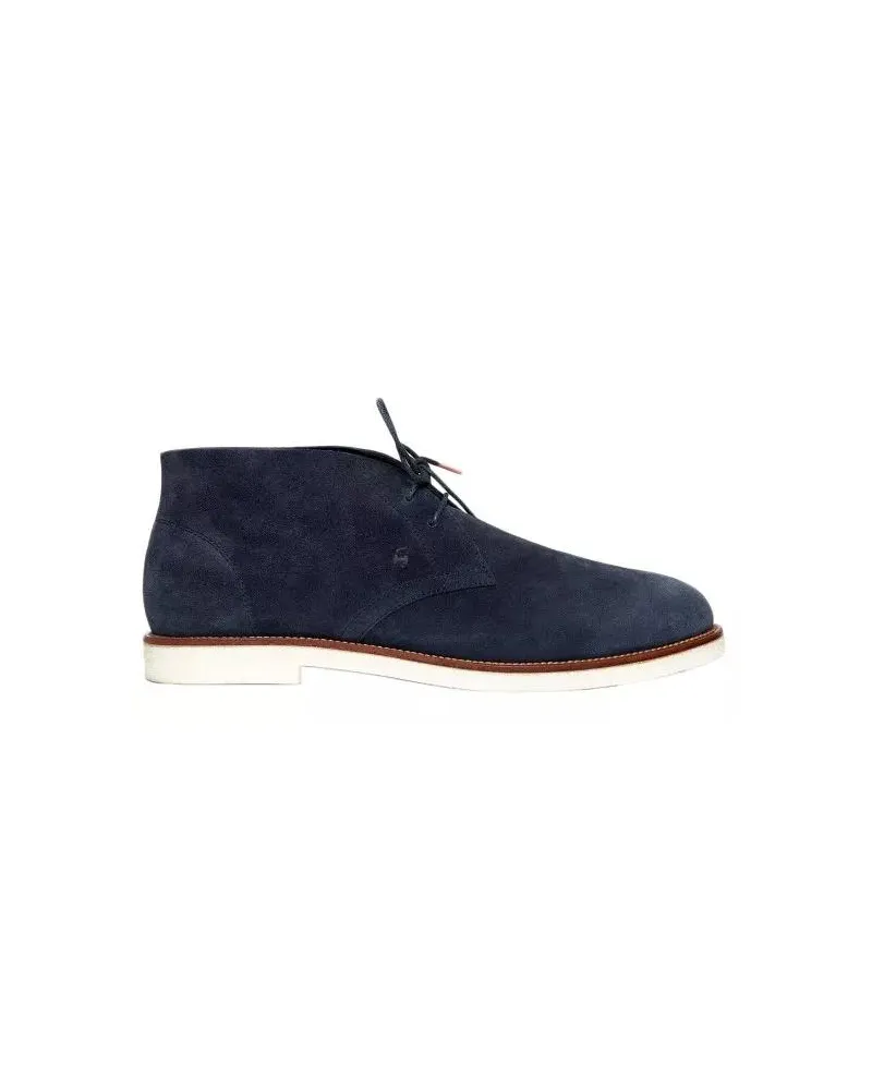 Hogan Stiefel Blue Suede Laced Shoes blau Blau