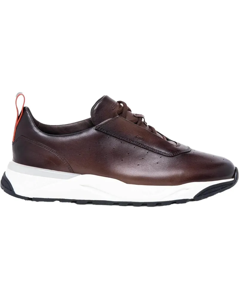 Santoni Low-Top Sneaker Heren New Leas braun Braun