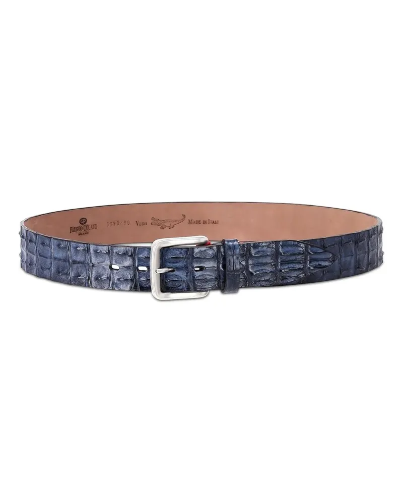 Fausto Colato Gürtel Gürtel Schiena Coco aus Leder blau Blau