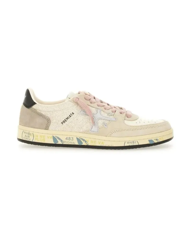Premiata Low-Top Sneaker Low-Top Sneakers With Lamb And Calf Leather Accent beige Beige